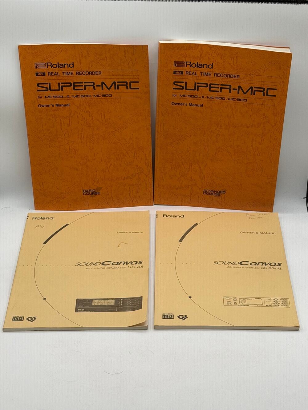 Lot of 4 Vintage Roland Manuals: Super-MRC, Sound Canvas SC-88, SC-55mkII
